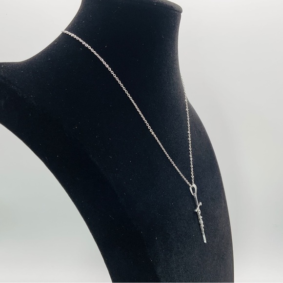 Faith Necklace Silver Tone Stainless Steel 8” w/Chain Extension Jesus Christian - Picture 4 of 8